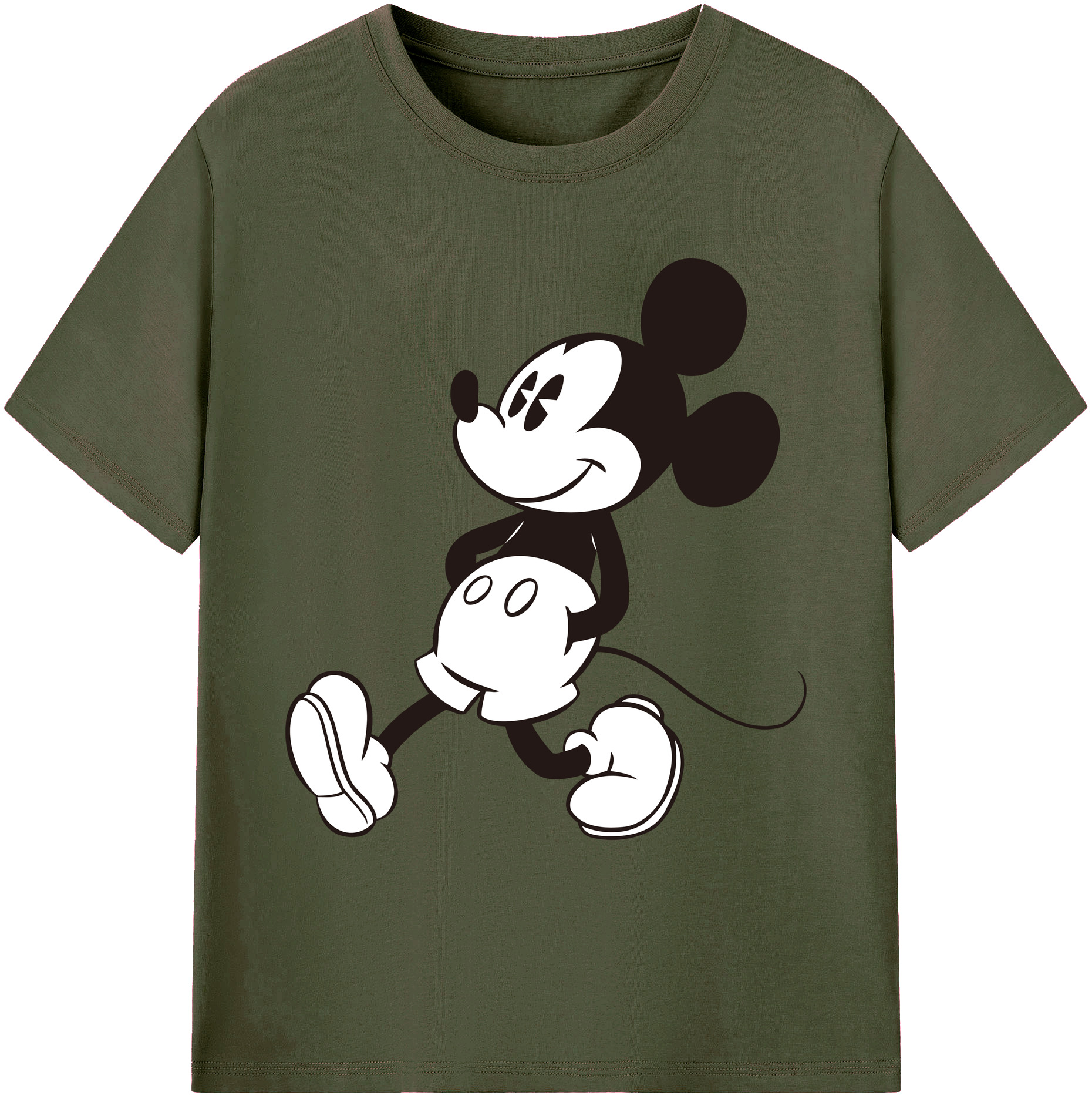 ミッキーマウス Mickey Mouse 綿100％ メンズ半袖Tシャツ｜肌触りやわらか＆通気性